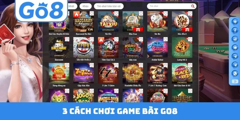 3 cách chơi game bài GO8