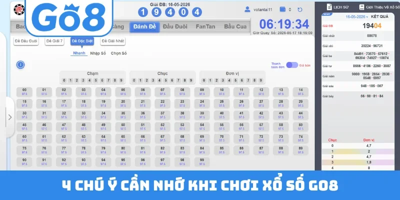 4 chú ý cần nhớ khi chơi xổ số GO8
