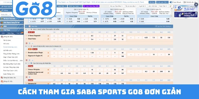 Cách tham gia Saba Sports GO8 đơn giản