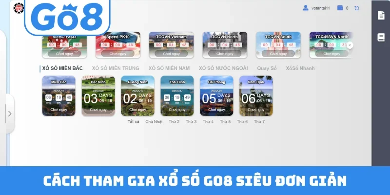 Cách tham gia xổ số GO8 siêu đơn giản