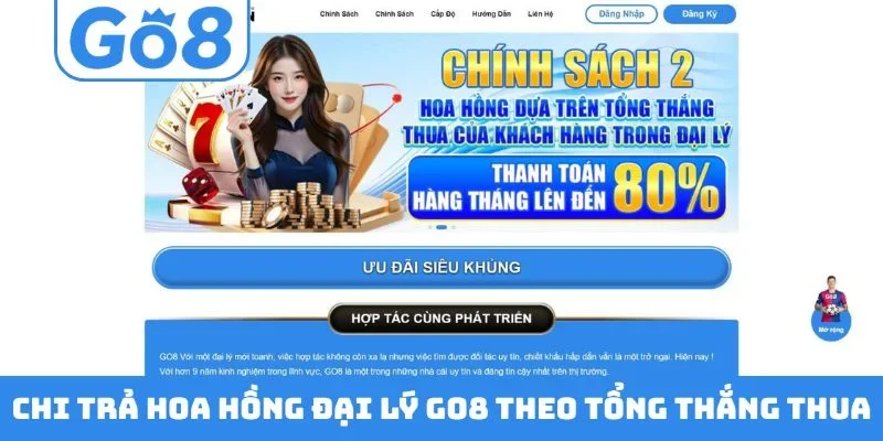 Chi trả hoa hồng đại lý GO8 theo tổng thắng thua