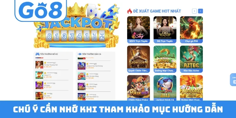 Chú ý cần nhớ khi tham khảo mục hướng dẫn