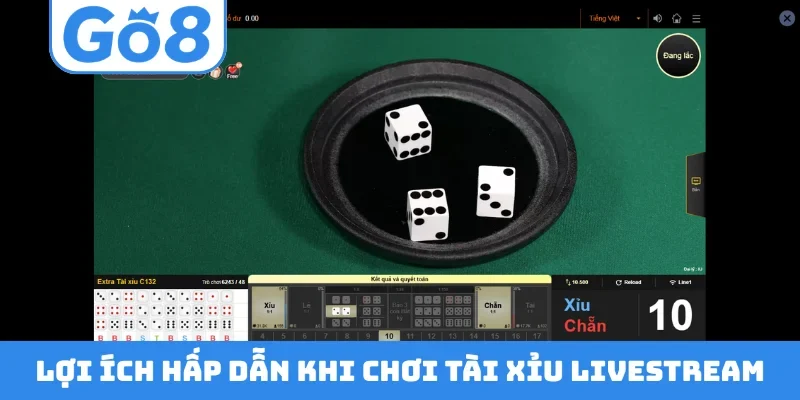 Lợi ích hấp dẫn khi chơi Tài Xỉu Livestream