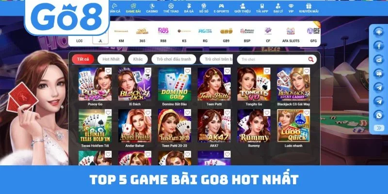 TOP 5 game bài GO8 HOT nhất